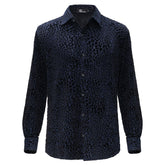 Dinner and Drinks Button-Up Shirt BLACK/BLUE