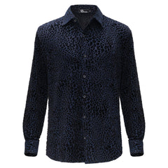 Dinner and Drinks Button-Up Shirt BLACK/BLUE