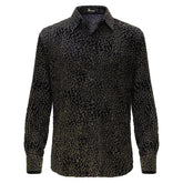 Dinner and Drinks Button-Up Shirt BLACK/GOLD