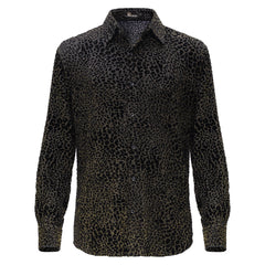 Dinner and Drinks Button-Up Shirt BLACK/GOLD