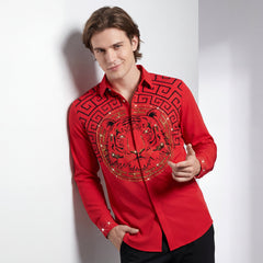 Fierce Frenzy Button-Up Shirt RED