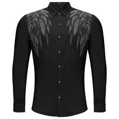 Heavenly Wings Button-Up Shirt BLACK/SILVER