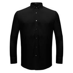 Silver Sophistication Button-Up Shirt BLACK