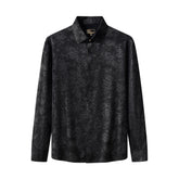 Eminence Floral Jacquard Stitchless LS Shirt BLACK