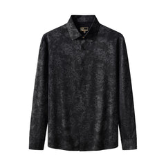 Eminence Floral Jacquard Stitchless LS Shirt BLACK