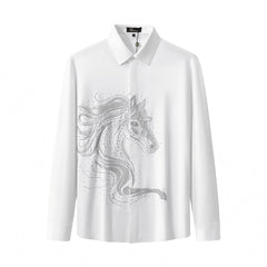 Stallion Embellished LS Shirt WHITE