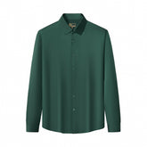 SIGNATURE SATIN STITCHLESS LS Shirt FOREST GREEN