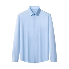 SIGNATURE SATIN STITCHLESS LS Shirt SKY BLUE
