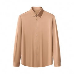 SIGNATURE SATIN STITCHLESS LS Shirt TAUPE