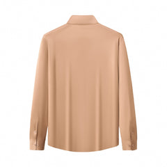 SIGNATURE SATIN STITCHLESS LS Shirt TAUPE