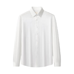 SIGNATURE SATIN STITCHLESS LS Shirt WHITE