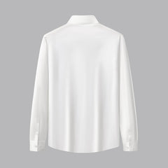SIGNATURE SATIN STITCHLESS LS Shirt WHITE