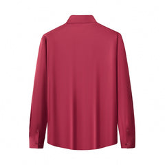 SIGNATURE SATIN STITCHLESS LS Shirt WINE