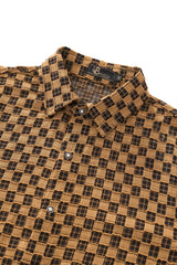 Textured Grid Shirt KHAKI
