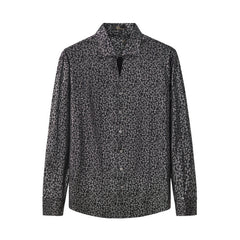 Tonal Leopard Jacquard Shirt BLACK