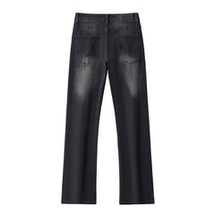 Faded Edge Straight-Leg Denim BLACK
