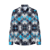 Diamond Plaid Stretch Shirt – El Baron BLUE