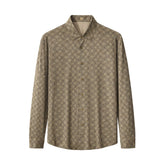 Seamless Geo Print Shirt – El Baron KHAKI