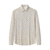 Seamless Geo Print Shirt – El Baron WHITE