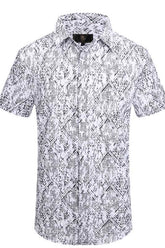 Geometric Cascade SS Shirt WHITE/BLACK