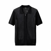 Breeze Mesh Zip Knit SS Shirt BLACK