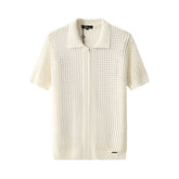 Breeze Mesh Zip Knit SS Shirt IVORY