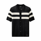 Marina Stripe Knit SS Shirt BLACK