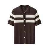 Marina Stripe Knit SS Shirt COFFEE