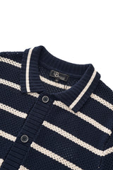 Regatta Mesh Stripe Knit SS Shirt NAVY