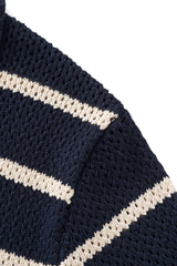 Regatta Mesh Stripe Knit SS Shirt NAVY