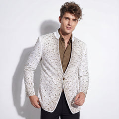 Culture Couture Embellished Blazer – Red Carpet Edition WHITE/GOLD
