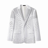 Radiant Hex Crystal Blazer WHITE/SILVER