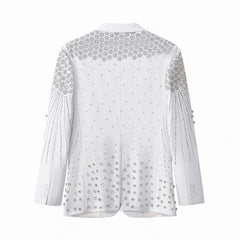 Radiant Hex Crystal Blazer WHITE/SILVER