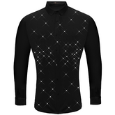 Dazzling Dapper Button-Up Shirt BLACK/BLACK