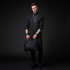 Eminence Floral Jacquard Stitchless LS Shirt BLACK