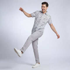 Geometric Cascade SS Shirt WHITE/BLACK