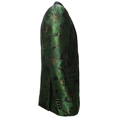 Midnight Bloom Jacquard Blazer GREEN GOLD