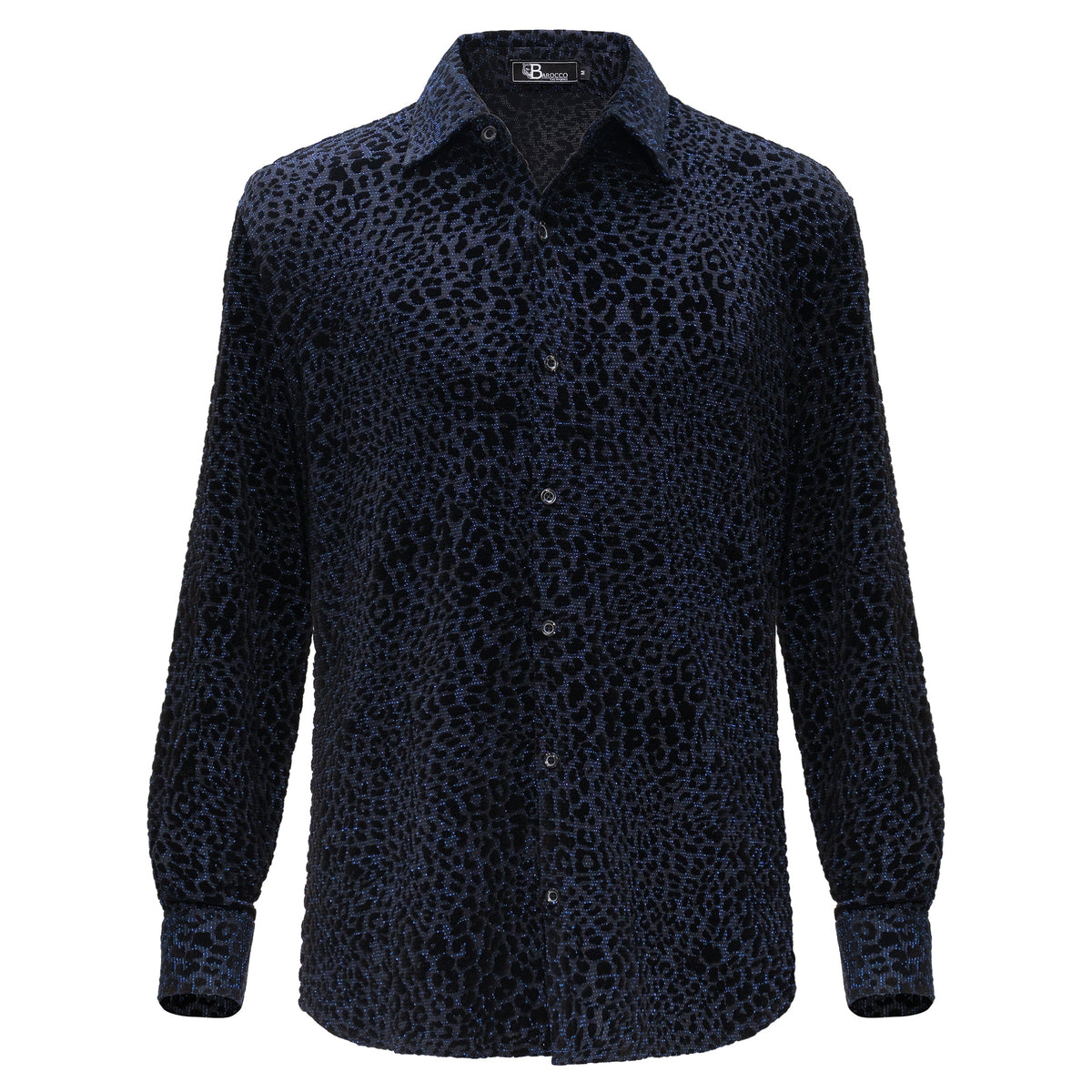 Dinner and Drinks Button-Up Shirt BLACK/BLUE