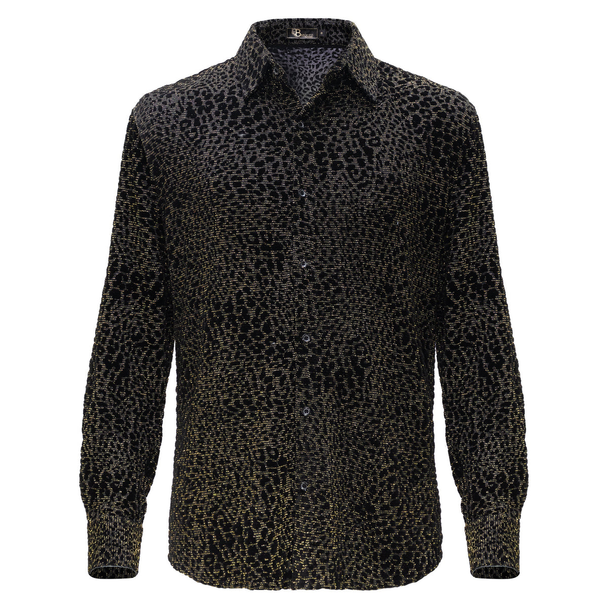 Dinner and Drinks Button-Up Shirt BLACK/GOLD