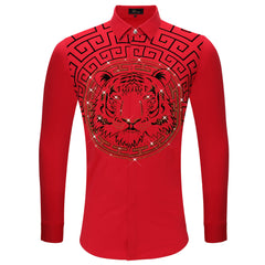 Fierce Frenzy Button-Up Shirt RED