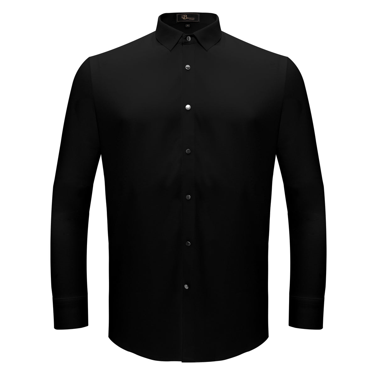 Silver Sophistication Button-Up Shirt BLACK