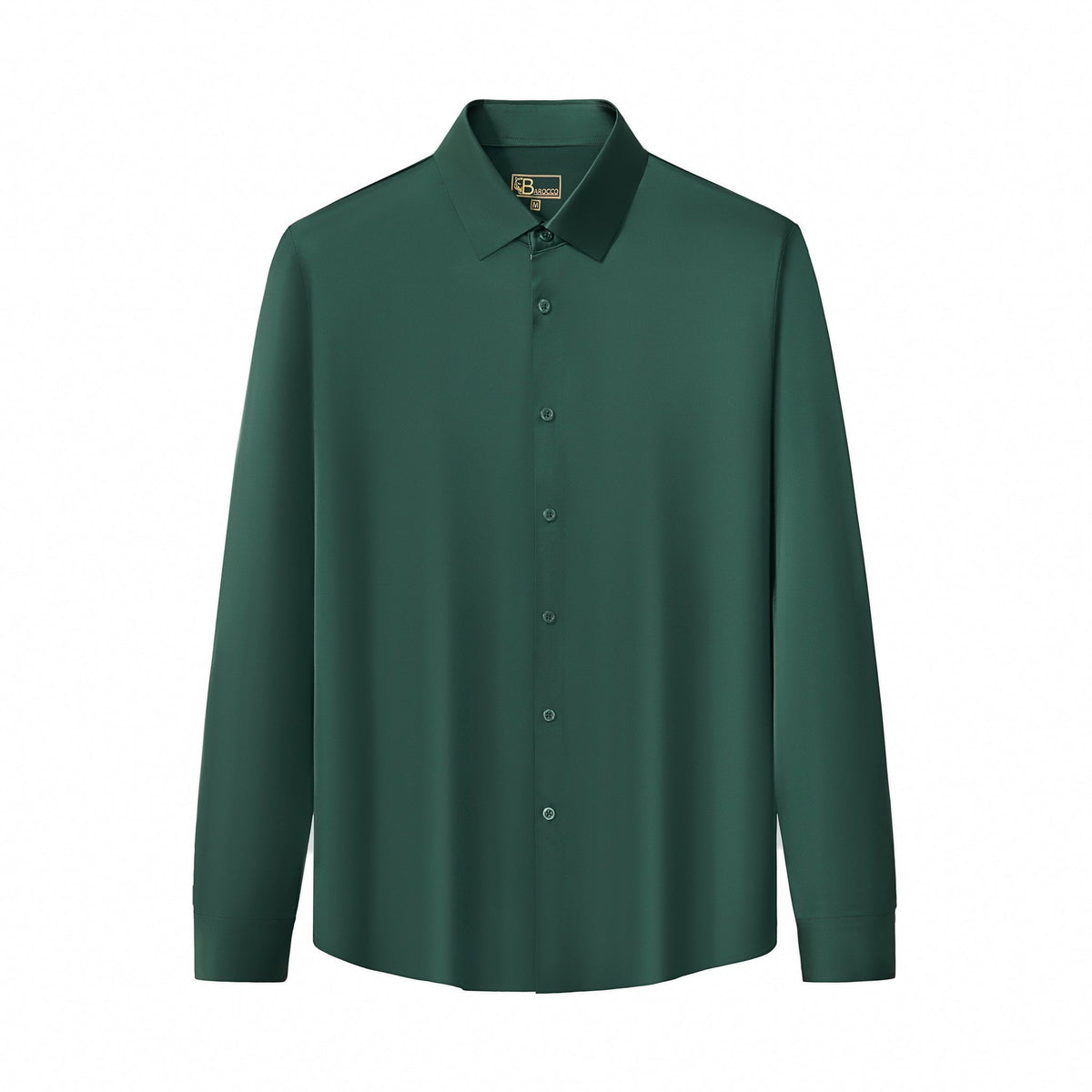 SIGNATURE SATIN STITCHLESS LS Shirt FOREST GREEN
