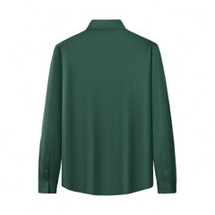 SIGNATURE SATIN STITCHLESS LS Shirt FOREST GREEN