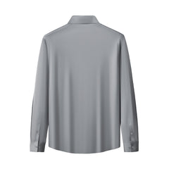 SIGNATURE SATIN STITCHLESS LS Shirt GREY