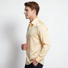 SIGNATURE SATIN STITCHLESS LS Shirt IVORY