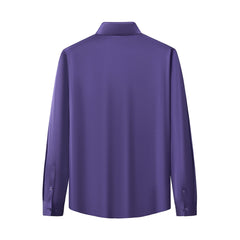 SIGNATURE SATIN STITCHLESS LS Shirt PURPLE