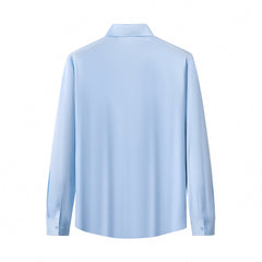 SIGNATURE SATIN STITCHLESS LS Shirt SKY BLUE