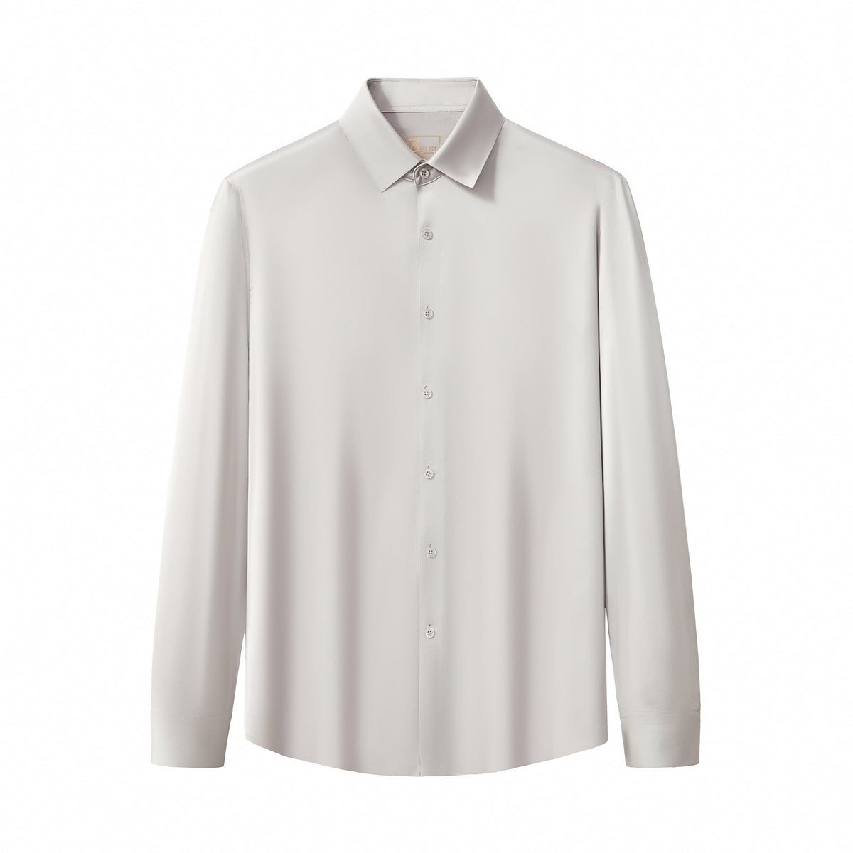 SIGNATURE SATIN STITCHLESS LS Shirt SILVER
