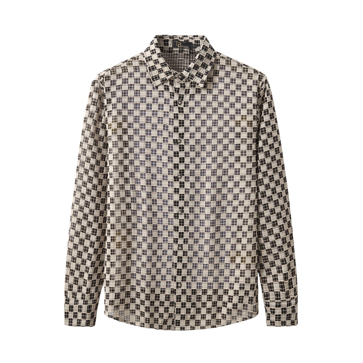 Textured Grid Shirt GREY