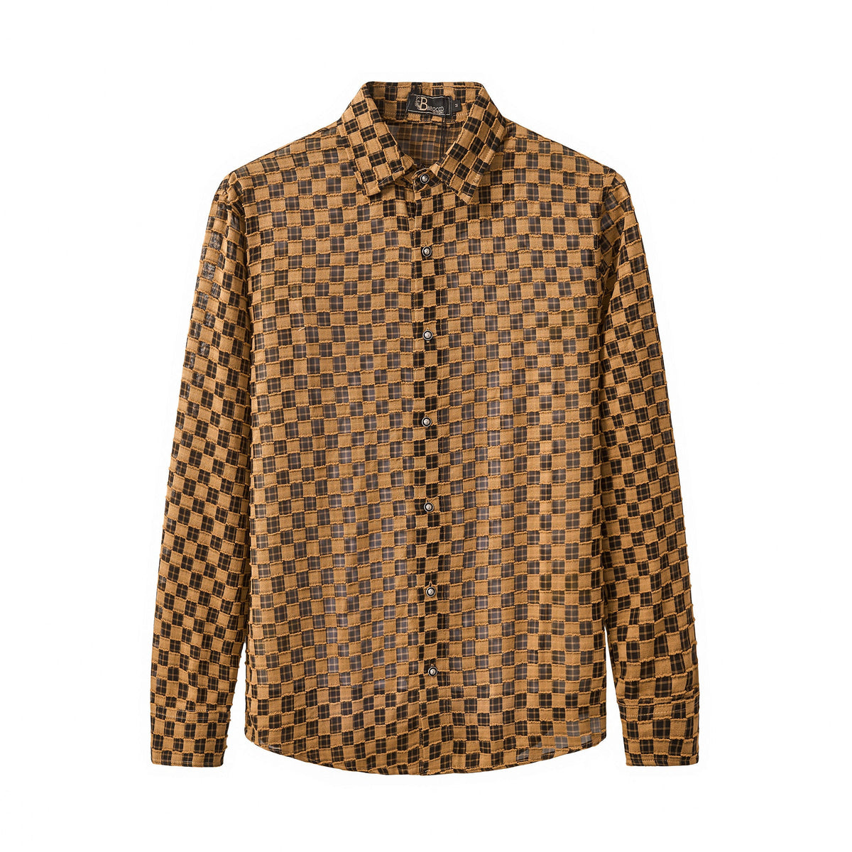 Textured Grid Shirt KHAKI